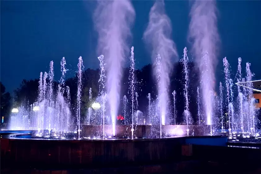 Xinjiang Shihezi City Century Plaza Dancing Water Fountain Music Fountain, China