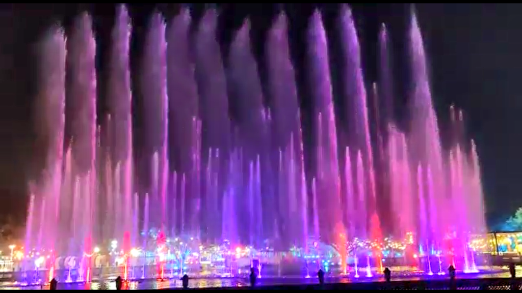 Fountain Installation for Dancing Musical Fountain Show with Water Screen Projection