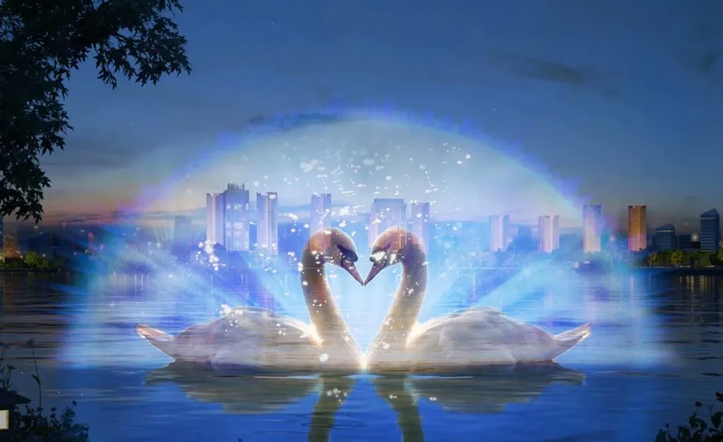 Fuente de Agua Digital: Proyección sobre Pantalla de Agua en Malasia 1 digital water curtain