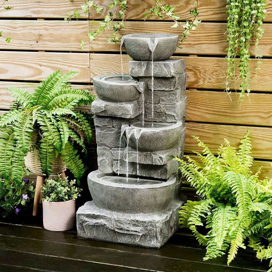 Tiered Stone Water Fountain